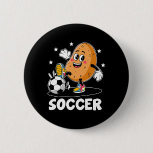 Potato Playing Soccer Player Sports Athlete Game F 6 Cm Round Badge