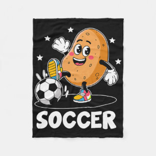 Potato Playing Soccer Player Sports Athlete Game F Fleece Blanket