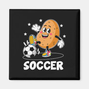 Potato Playing Soccer Player Sports Athlete Game F Magnet
