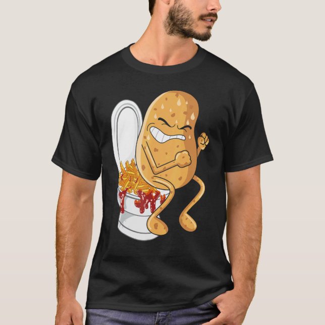 Potato Pooping French Fries Fried Potatoes Food T-Shirt (Front)