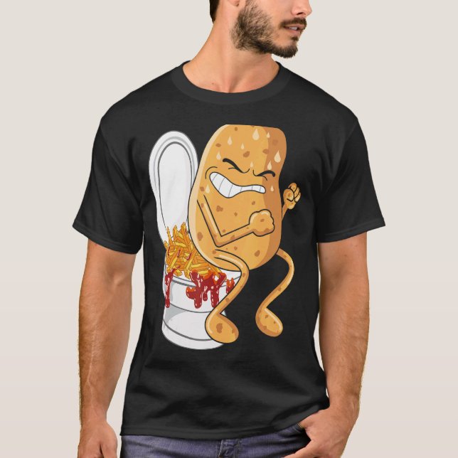 Potato Pooping French Fries Fried Potatoes Food T-Shirt (Front)