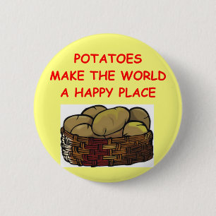 potato potatoes 6 cm round badge