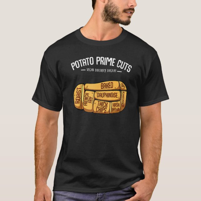 Potato Prime Cuts Vegan Butcher Healthy Food Veget T-Shirt (Front)