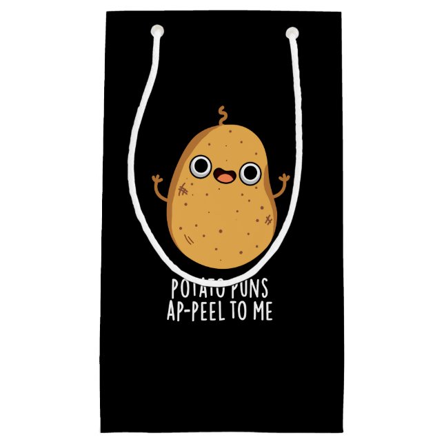 Potato Puns A-peel To Me Funny Potato Pun Dark BG Small Gift Bag (Front)