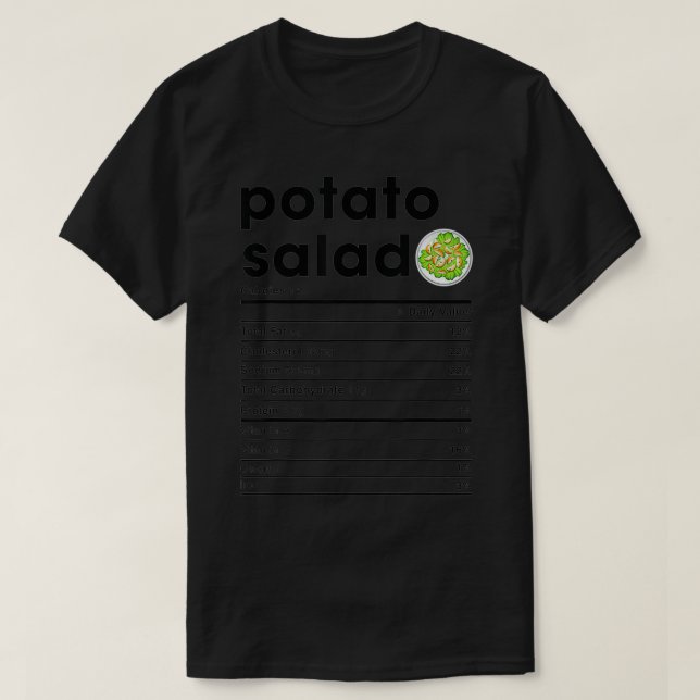 Potato Salad Nutrition Facts  T-Shirt (Design Front)