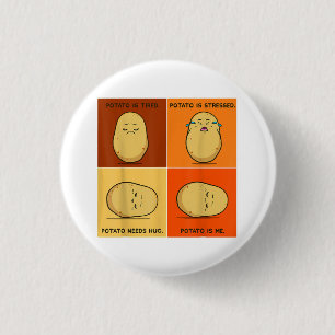 Potato Spud Root Vegetable Tater Vegan Lover Keto  3 Cm Round Badge