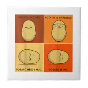 Potato Spud Root Vegetable Tater Vegan Lover Keto Ceramic Tile
