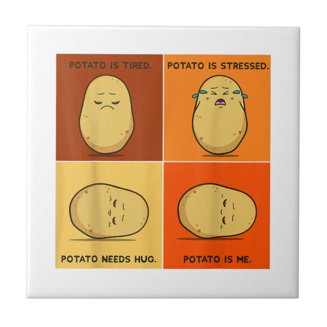 Potato Spud Root Vegetable Tater Vegan Lover Keto  Ceramic Tile (Front)
