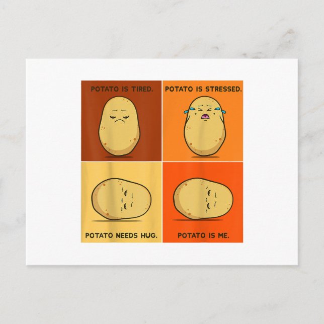Potato Spud Root Vegetable Tater Vegan Lover Keto  Holiday Postcard (Front)