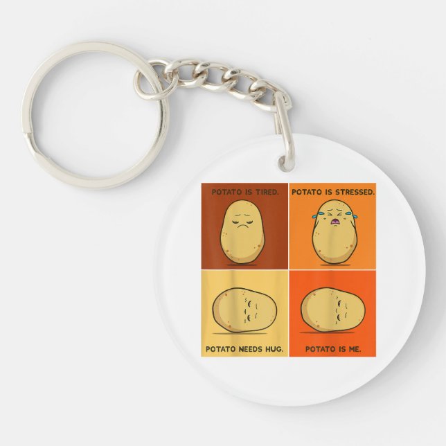 Potato Spud Root Vegetable Tater Vegan Lover Keto  Key Ring (Front)