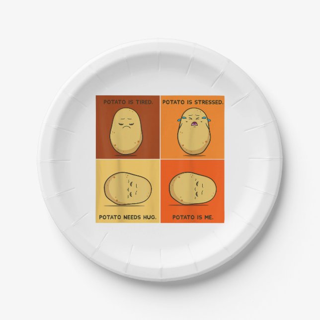 Potato Spud Root Vegetable Tater Vegan Lover Keto  Paper Plate (Front)