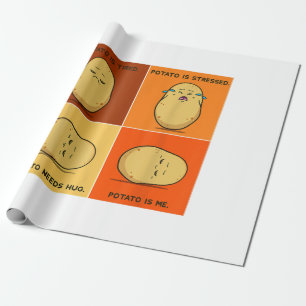 Potato Spud Root Vegetable Tater Vegan Lover Keto  Wrapping Paper