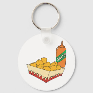 potato tater tots with salsa key ring