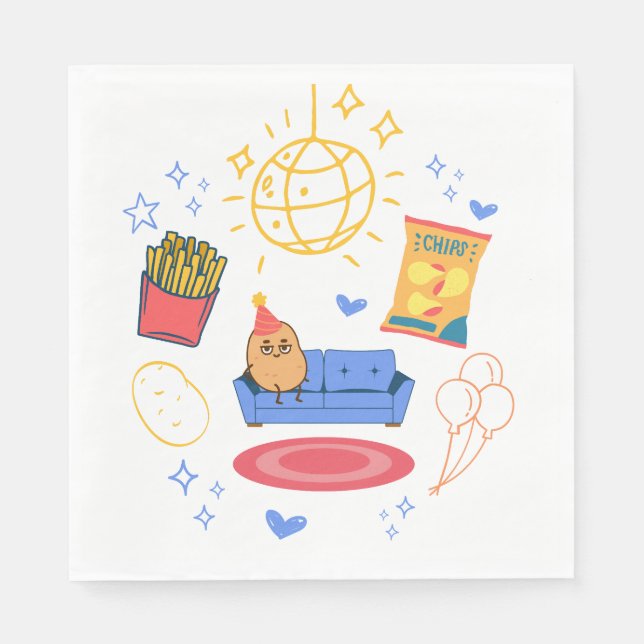 Potato Themed Party Napkin (Front)