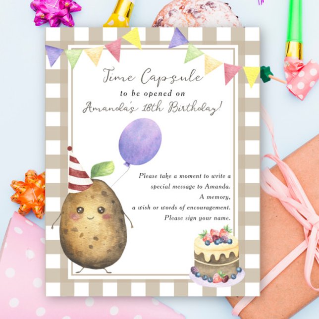 Potato Time Capsule 1st birthday gender neutral Poster (Creator Uploaded)