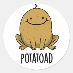Potatoad Funny Potato Toad Pun  Classic Round Sticker