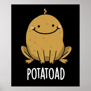 Potatoad Funny Potato Toad Pun Dark BG Poster