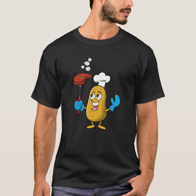 Potatoe Barbecue Steak Summer Hobby Chef T-Shirt (Front)