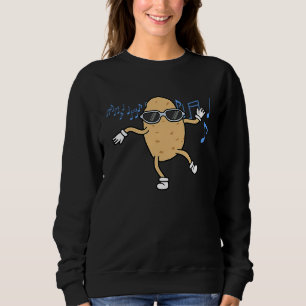 Potatoe Dancing Around Music Notes Musician Cookin Sweatshirt