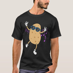 Potatoe Dancing Music Notes Cute Vegetable Hobby C T-Shirt