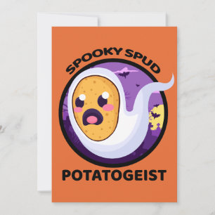 Potatogeist Spooky Spud Potato - Cute Halloween Invitation