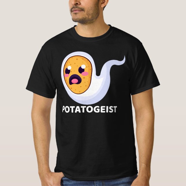 Potatogeist Spooky Spud Potato - Cute Halloween T-Shirt (Front)