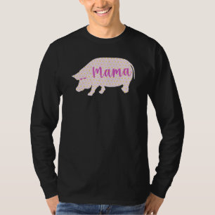 Potbelly Pig Mum Mama Daisy Silhouette Mother's D T-Shirt
