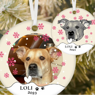 Potcake Dog Personalised Hand Drawing Ceramic Ornament