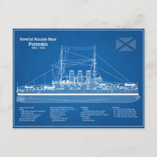 Potemkin - Ship Blueprint Plans ABD  Postcard