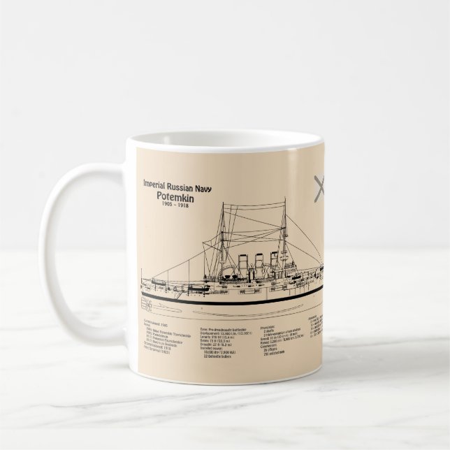 Potemkin - Ship Blueprint Plans SD  Coffee Mug (Left)