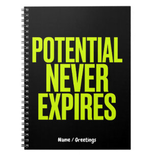 Potential Never Expires Bold Growth Mindset Notebook