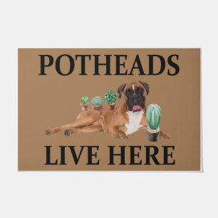 Potheads Live Here, Dog Gift Lover Boxer Doormat