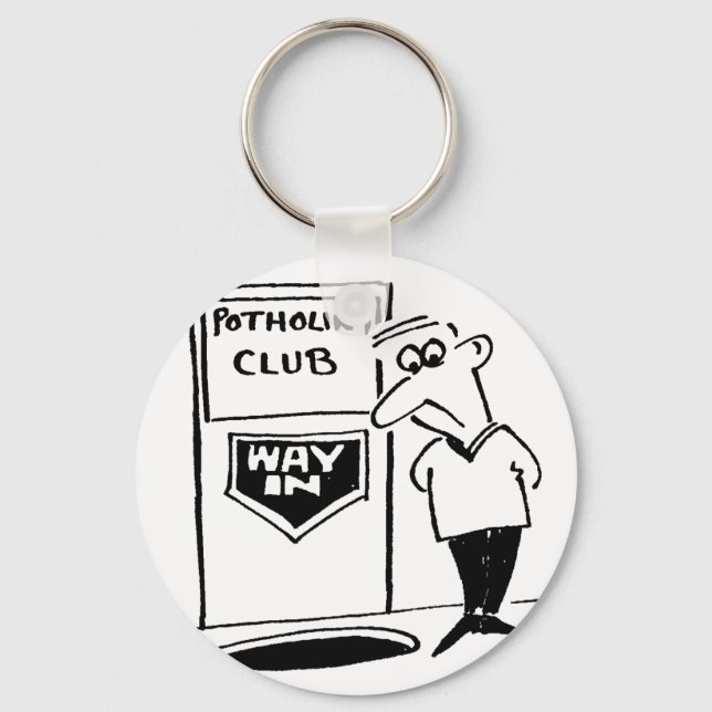 Potholing Club Entrance. Potholing joke Key Ring (Front)