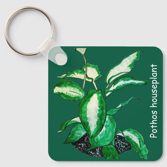 Pothos Houseplant  Key Ring (Front)