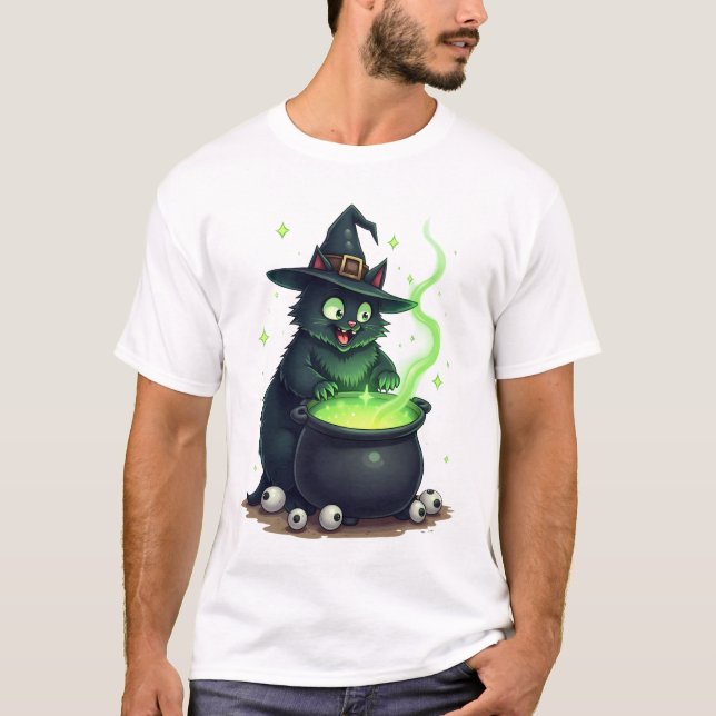 Potion-Brewing Cat T-Shirt (Front)