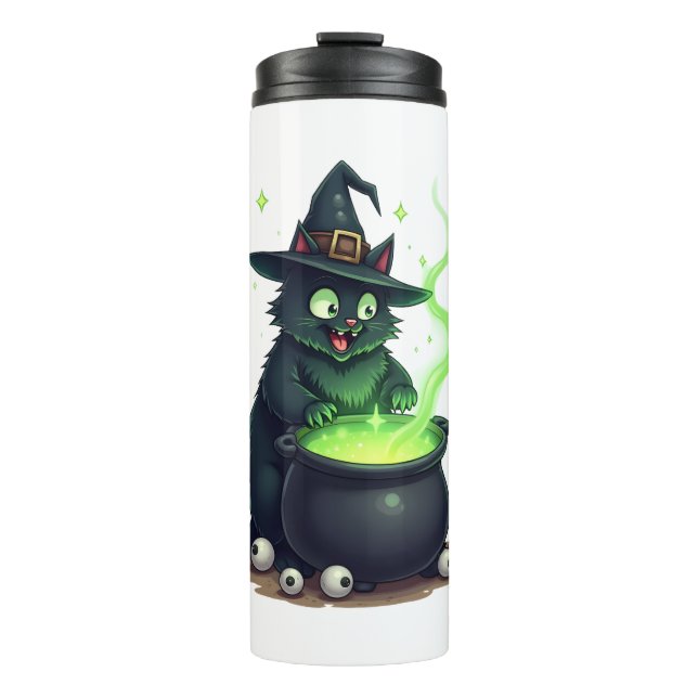 Potion-Brewing Cat Thermal Tumbler (Front)
