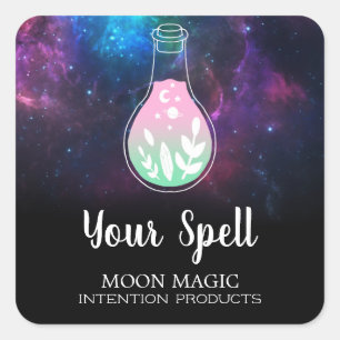 Potion Galaxy Black Witchcraft Labels