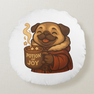 Potion of Joy Pug Pillow Cute Cozy Christmas Dog