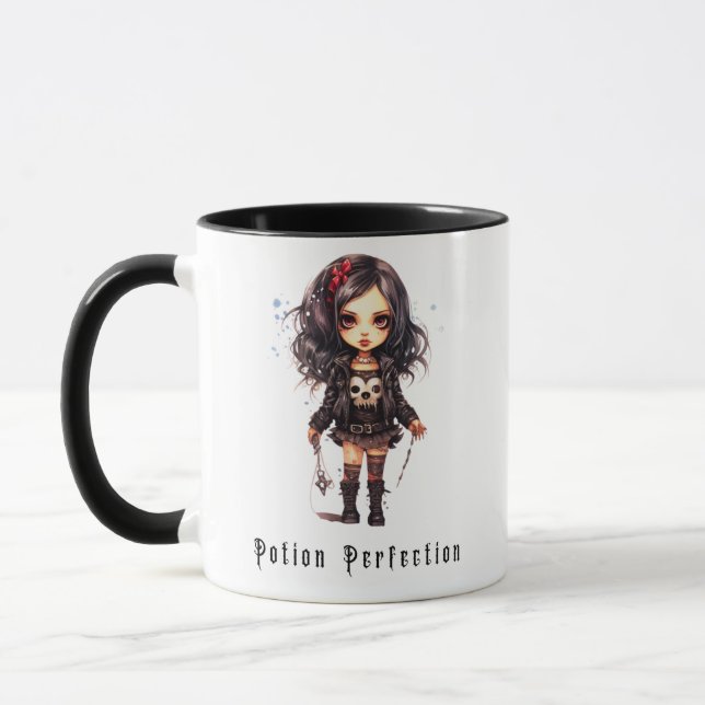 Potion Perfection Gothic Girl Halloween Mug (Left)