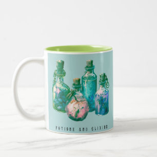 Potions and Elixirs Creepy Spooky Fun Halloween Two-Tone Coffee Mug