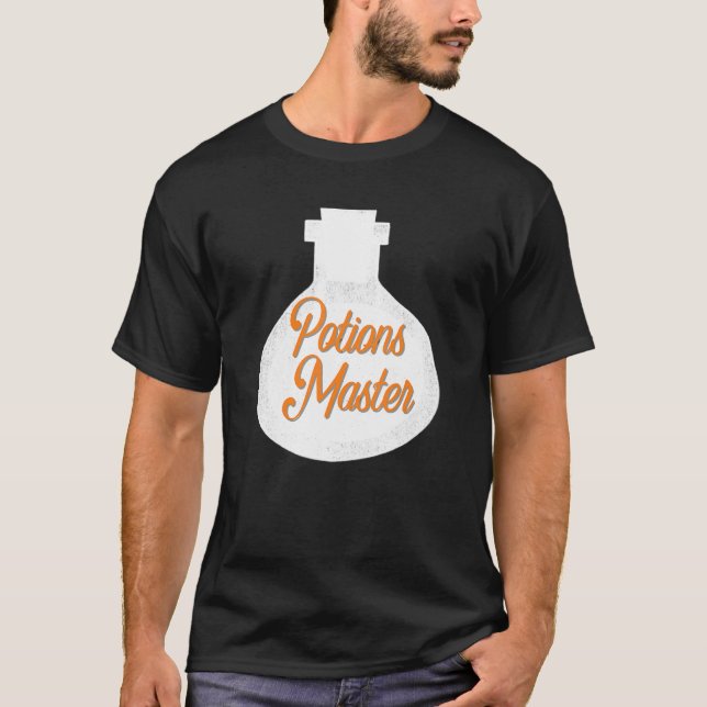 Potions Master Cute and Halloween Bar Tender T-Shirt (Front)