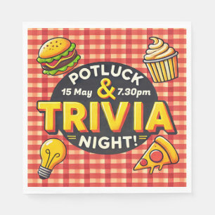 Potluck and Trivia night invite byo pot luck Napkin
