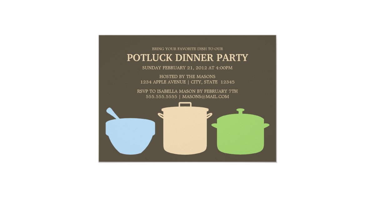 Potluck Dinner | Party Invite | Zazzle.com.au