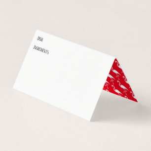 Potluck Dish Recipe Tent Cards Flamingos on Red