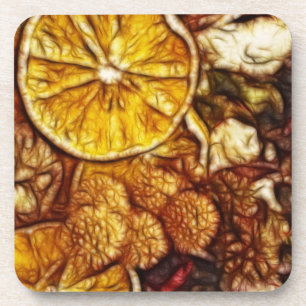 Potpourri Oranges Fractal Coaster