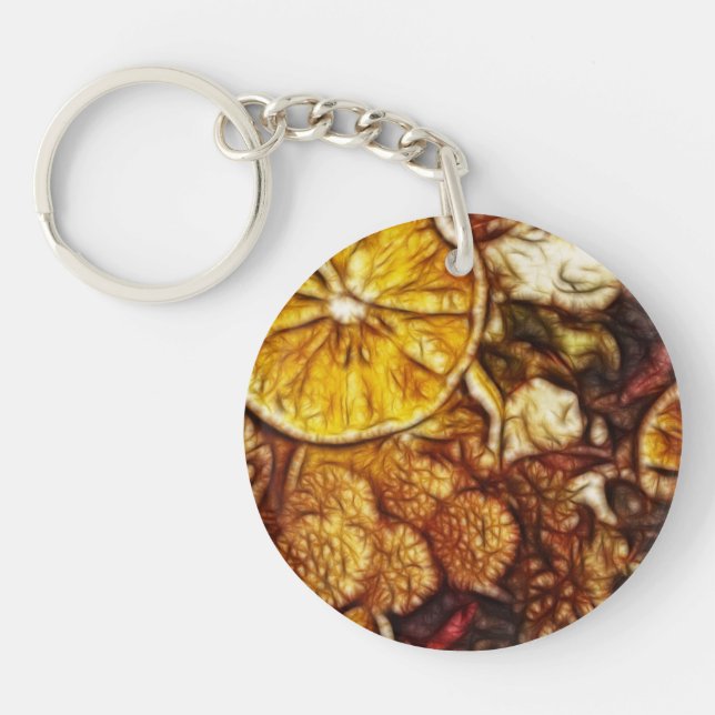 Potpourri Oranges Fractal Key Ring (Front)
