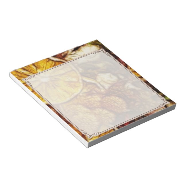 Potpourri Oranges Fractal Notepad (Angled)