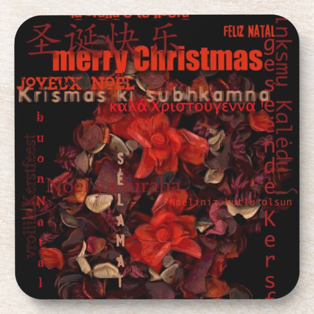 Potpourri World Christmas Navidad Noel Coaster (Front)