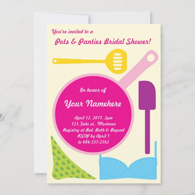 Pots and Panties Bridal Shower invitation (Front)