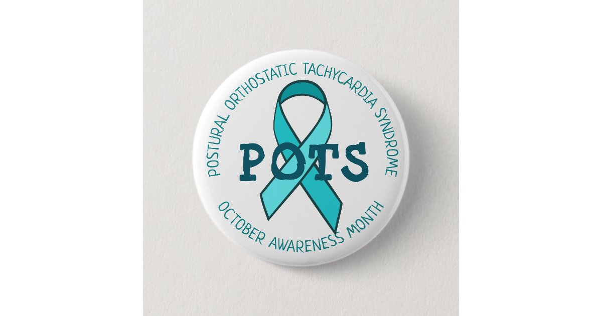 Pots Awareness Month Ribbon 6 Cm Round Badge Zazzle